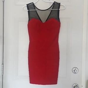 Red contour dress